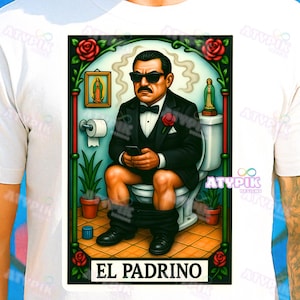 Lustige Padrino Png Papa Pate, Tarot-Karte Loteria Karte Digitale Dateien Sublimation Dtf Design Spanisch tun Papa shit chingon Vatertag