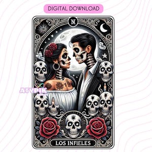 Los infiltarot Karte PNG - Digitaler Download Druckbare PNG - Lateinische Hispanic Mexikanische Liebhaber - Sublimationsbecher Becher Glasdose PNG