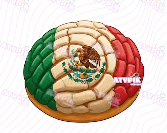 Concha PNG Concha Pan de Dulce PNG, Concha Brot, mexikanische Flagge, mexikanische Conchas Sublimation DTF mexikanische Kunst digitaler Download Clipart trendy