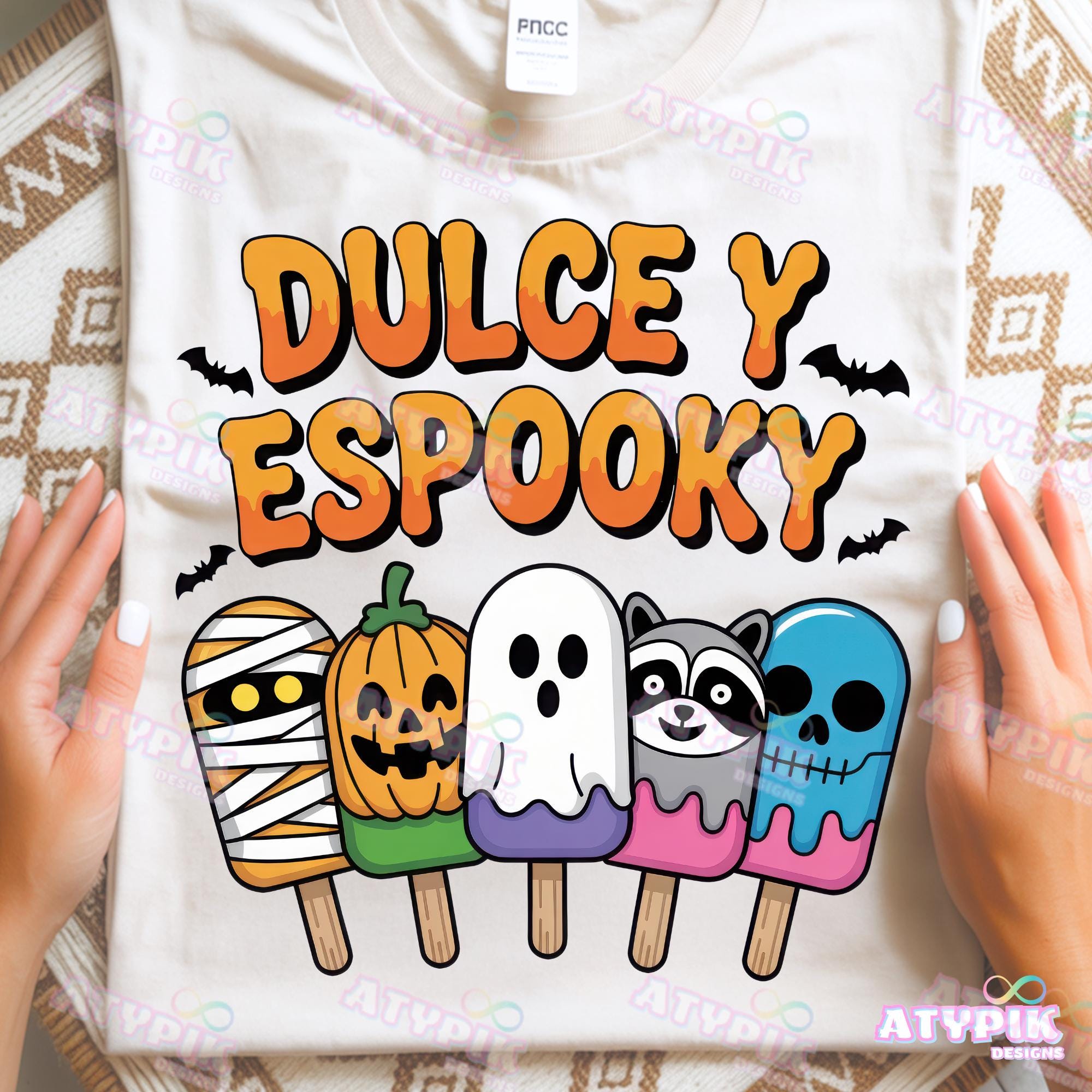 Sweet and Spooky Halloween Spanish Dulce y Espooky PNG, Trendy Halloween Ice cream Popcicle, Funny hispanic Summer Snarky Png latinx espanol