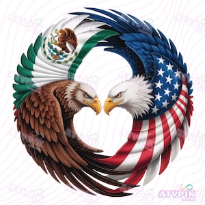 Mexican USA flags Eagles Png Mexicano American Ice, Migra Trendy Mexican shirt Sublimation Dtf designs Mexico clipart Mexican Roots PNG file