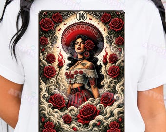 La Cabrona Tarot Card PNG, Latina Art (Digital Download)