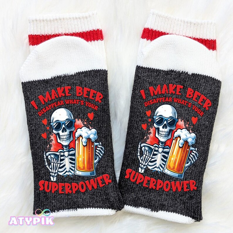 I Make Beer Disappear Funny Socks, Family Christmas Socks, Family Gift
