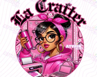 Crafter Latina Png, Chicana Png, Chibi Style Latina Shirt Png, Chicano Mexican Art Png, dtf sublimation Spanish hispanic digital designs