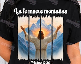 La Fe mueve Montañas PNG, Religioso Diseño, Digital download, Diseño Cristiano, Fe en Dios PNG, Frases Cristianas PNG, Mujer De Fe Spanish