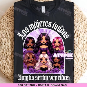 International Women&#39;s Day Png Chicana spanish Chibi Style Latina Sublimation DTF Design Digital Download, Girl Power March 8 Women&#39;s Day png