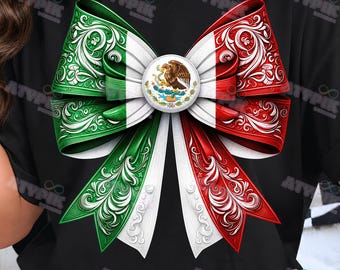Fiocco Coquette Ribbon Bandiera Messicana PNG Clipart Viva Mexico 16 settembre Png, Giorno dell'Indipendenza Messicana Png, Sublimazione Dtf Mexicana Chicana