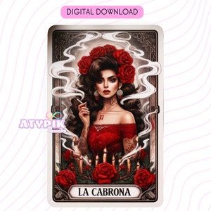 La cabrona Tarot Karte PNG - Digitaler Download - Druckbare Tarot Karte - Becher Tumbler T-Shirt Einkaufstasche Glasdose - Mexikanische Spanische Design