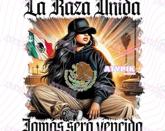 Mexican png Latina Mexicana woman La raza unida png Mexico Flag art digital, Sublimation DTF shirt design, viva mexico, chicana chicano png