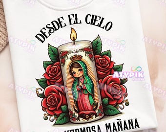 Desde el cielo una hermosa Manana PNG Virgen de Guadalube png Floral Lady of Guadalupe Virgin Mary, Nuestra Señora de Guadalupe, Mexican art
