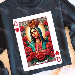 Virgen de Guadalube png Lady of Guadalupe design, Virgin Mary Nuestra Señora de Guadalupe La Reina de Mexico T-shirt Sublimation DTF digital