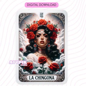 La Chingona Tarot Karte PNG digitale Download-Datei, Sublimation Dtf Becher T-Shirt PNG druckbare spanische Mexicana Kunst, trendiges Design