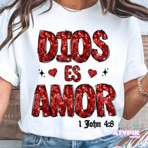 God is Love PNG Bible Quote Design Faith png Religious pn Christian png Sublimation DTF, Spanish mother latina Dios es Amor, bible verse png