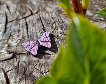 Pink butterfly earrings made of polymer clay