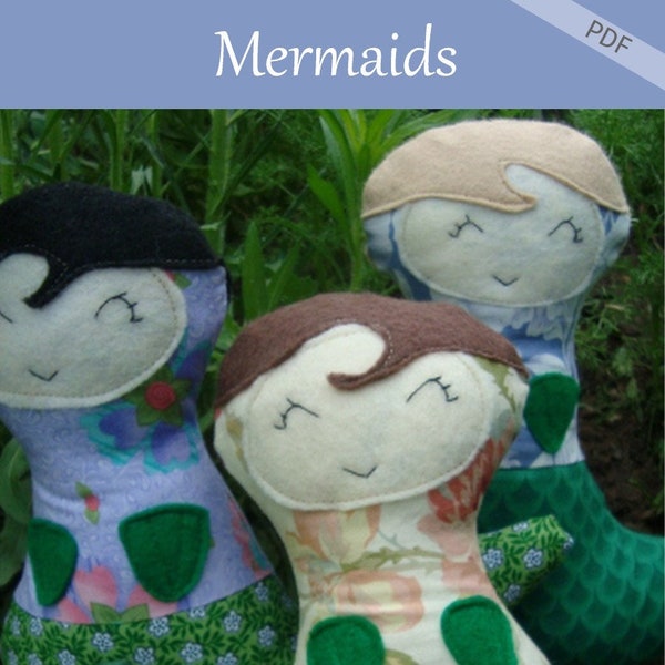 Mermaid Doll pattern tutorial style ragdoll pattern Download Pattern Now