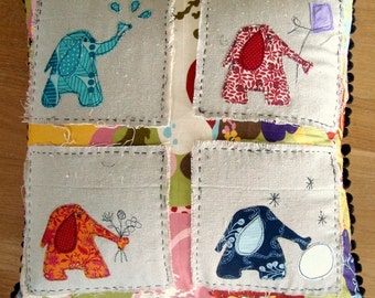 Four Seasons Elephant Applique Pillow Pattern