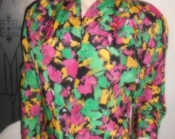 Vintage eighties 80's 1980's Secretary Blouse