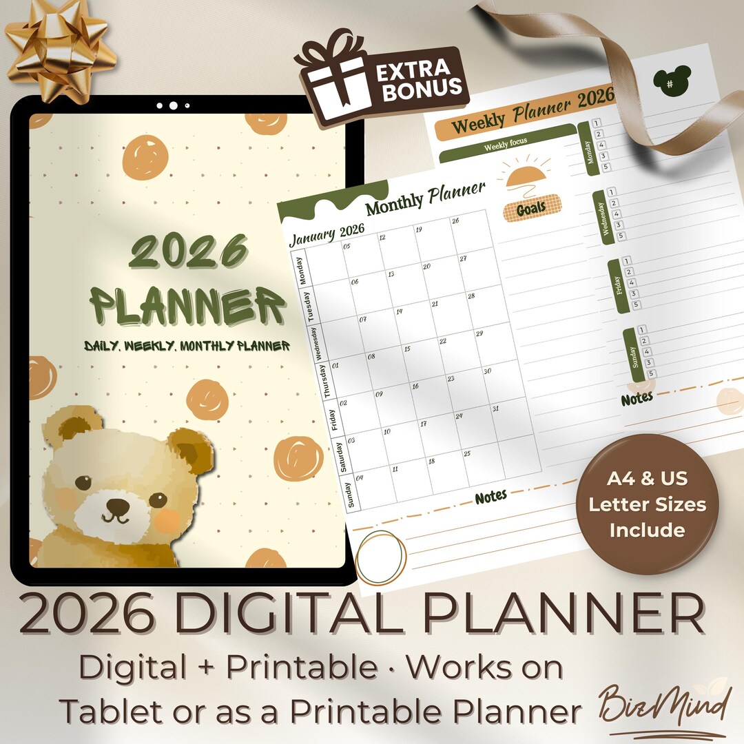 2026 Digital Planner PDF for iPad Minimalist Planner Daily Weekly ...