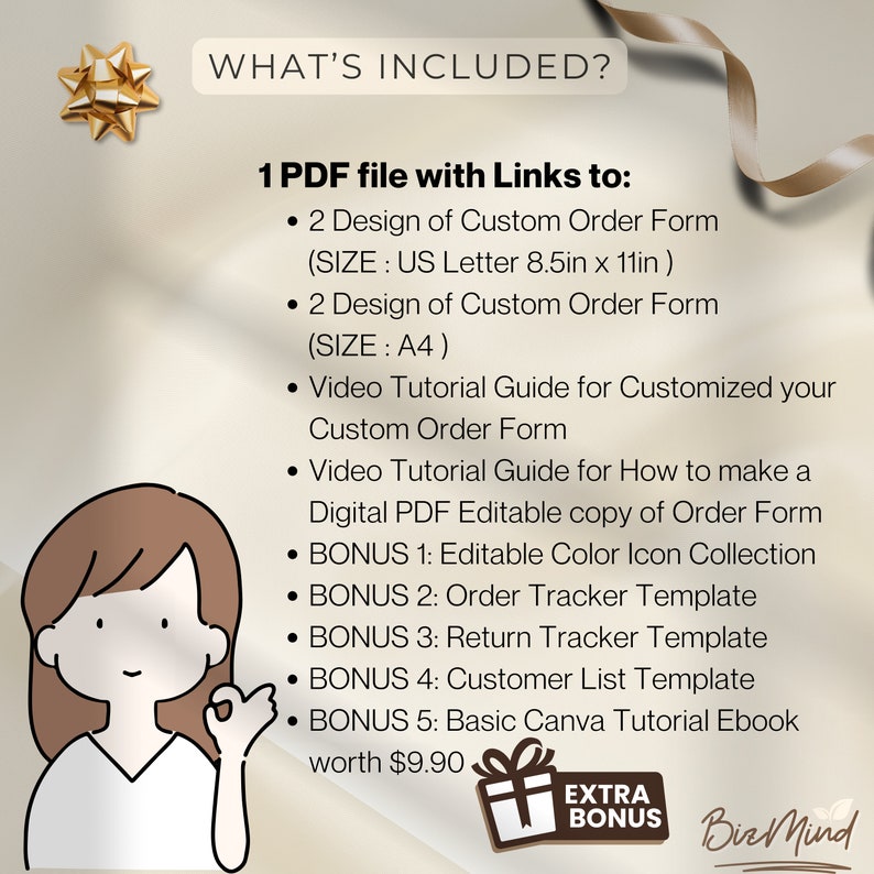 Editable Custom Order Form Template, Small Business Bundle, Tracker ...