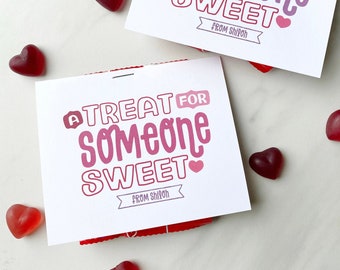 A Treat for Someone Sweet Valentines Classroom Kid Valentine Card Printable Easy DIY