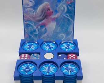 Elsa Spirit of Winter Lorcana Token Box with Dice - Frozen Inspired Accessory