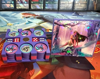 Custom Handmade Set - Lorcana Token Box & Tokens