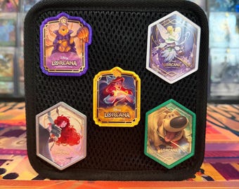 Disney Lorcana Pin | Handmade Conversion of Weekly League Sticker into Collectible Pin | Fan Favorite Accessory | Sticker Included!
