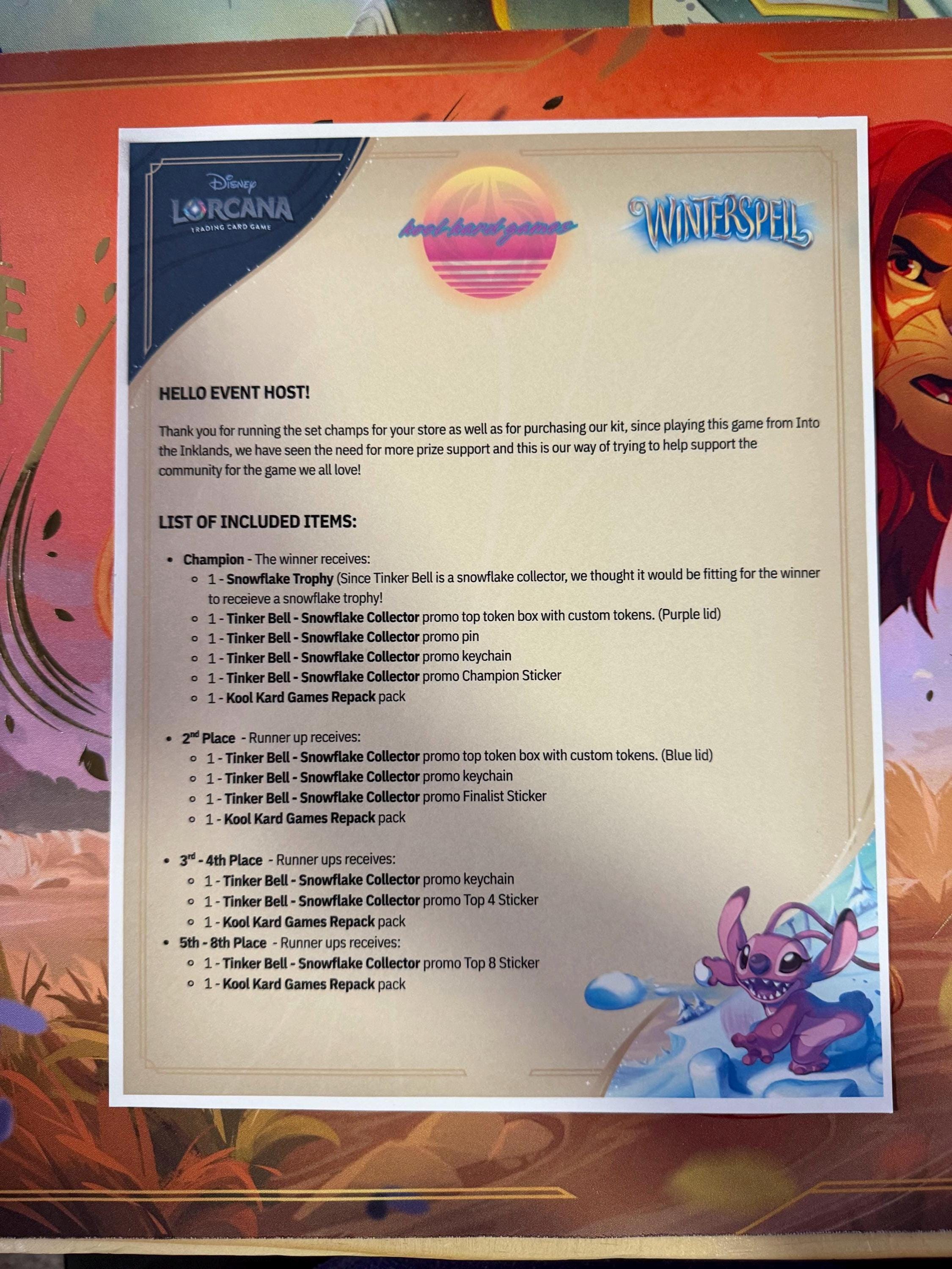 lorcana prize cards Disney Set Championship Support Kit | Premium Support for Winterspell Record Sale for a PSA
