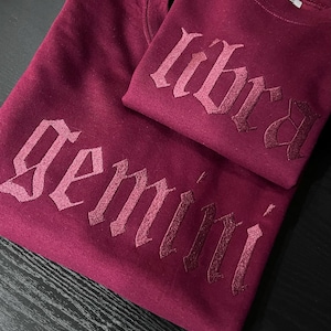 Custom Embroidered Horoscope Sweatshirt – Personalized Zodiac Sign Gildan Crewneck, Astrology Gift for Her or Him