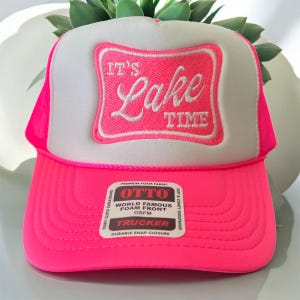 It&#39;s Lake Time Snapback Hat – Embroidered Foam Trucker Hat for Lake Days, Summer Boating Cap, Otto Foam Hat, Lake Life Gift for Him or Her