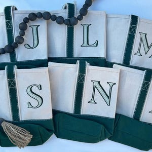 Personalized 2-Bottle Wine Tote | Embroidered Canvas Wine Gift Bag | Hostess Gift | Holiday Wine Carrier | Custom Monogram Bag