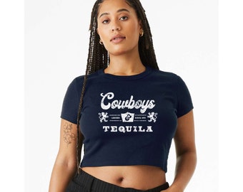 Cowboys and Tequila Graphic Tee – Western Concert Fitted Shirt