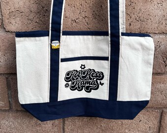 Hot Mess Mama - Canvas Tote Bag | Humorous Tote Bag | Statement Canvas Bag Weekend Vibes Tote | Personalized Canvas Tote