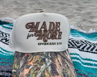 Made for More 3D Puff Trucker Hat | Epheser 2:10 gestickte Mütze, christlicher Glaube Canvas Hut, inspirierendes Geschenk