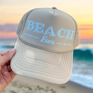 Beach Bum Foam Trucker Hat – Otto Snapback Cap, Summer Graphic Hat for Vacations, Coastal Style, Funny Beach Lover Gift