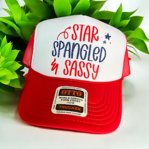Star Spangled & Sassy Snapback Hat – Patriotic 4th of July Otto Foam Trucker Cap for Women