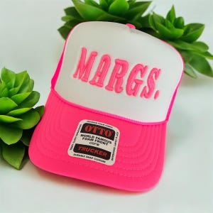 Margs Embroidered Trucker Hat – Otto Foam Snapback | Margarita Hat | Girls Trip Gift | Fun Summer Hat | Beach Bachelorette Party Cap
