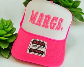 Margs Embroidered Hat | Margarita Hat, Girls Trip Trucker Hat, Beach Vacation Cap, Summer Embroidered Hat, Cute Cocktail Baseball Hat