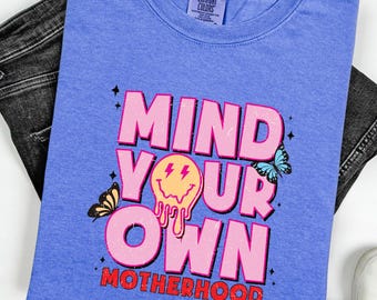 T-shirt Pensez à votre maternité – T-shirt graphique couleur confort, chemise maman amusante, chemise de maternité impertinente