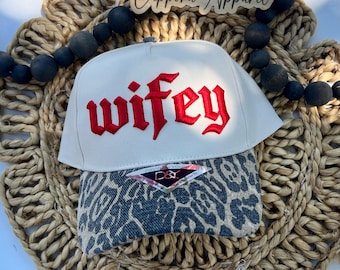 Gorra bordada Wifey Puff para mujer / Gorra trucker 3D Puff, regalo para la novia, gorra para recién casada, gorra para despedida de soltera, gorra de béisbol con estilo para esposa