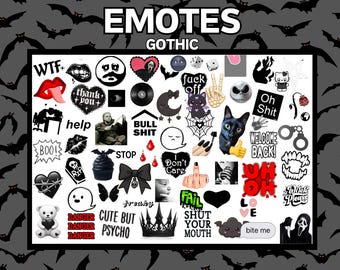 Más de 150 emoticones góticos: paquete de emojis oscuros PNG GIF Streamer, descarga digital