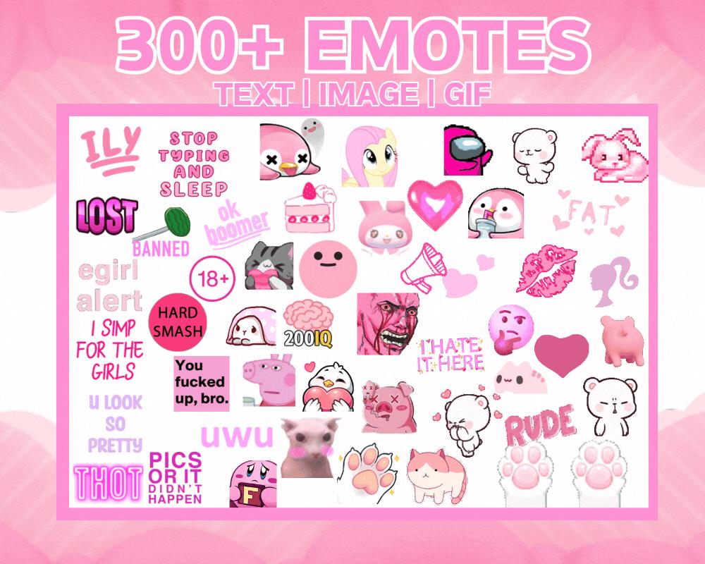Discord Player Emote Channel Twitch Emoji Streamer Einfach Kawaii Niedlich Rosa Weiß Schwarz Emotes Template Banner Knollen Rosa GIF Text Emotes