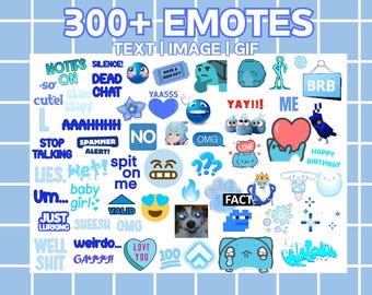 Más de 300 emoticones azules para Discord y Twitch: texto, imagen y GIF (descarga digital)
