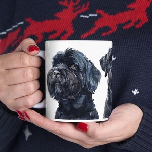 Black Terrier Watercolor Ceramic Mug, Dog Lover Gift, Pet Portrait Cup, Animal Coffee Mug, Custom Dog Art Mug, Personalized Pet Gift