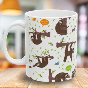 Charming Sloth Ceramic Mug, Cute Animal Coffee Cup, Gift for Sloth Lovers, Fun Tea Mug, Nature-Inspired Drinkware