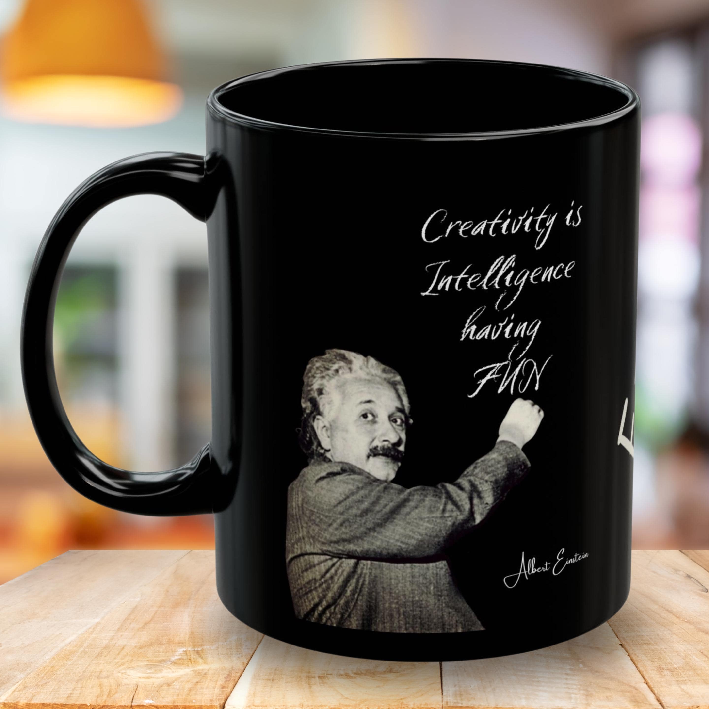 Vulfire Tazza in Ceramica Intelligence Is The Ability To Adapt To Change, Tazze Scienza Matematica, Gadget Science, Albert Einstein Mug, Idea Divertente Regalo Laurea (Bianco, Ceramica