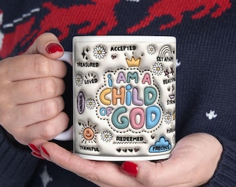 Child of God Mug, Religious Ceramic Mug, Christian Coffee Cup Gift, Inspirational Tea Mug, Religious Gift, Faith Coffee Mug, 11oz