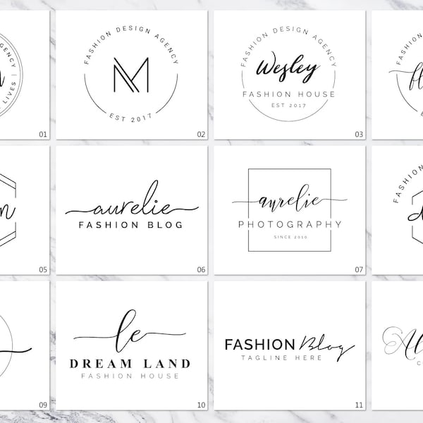 100+ Elegant Logo Bundle - DIY for Designers, Photography - Eps - AI - PSD