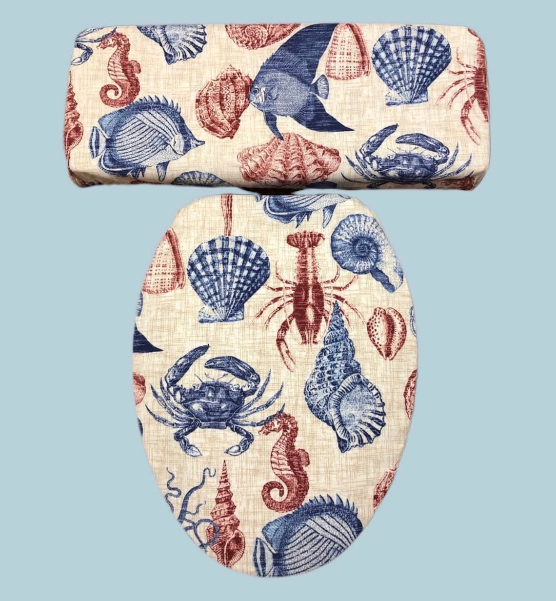 Coastal Toilet Seat & Tank Lid Cover Set Etsy