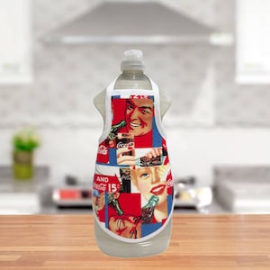 A Coke and A Smile Coca-Cola Dish Soap Bottle Apron - fits 25 oz. Kitchen Decor